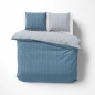 Preview: Lorena Mako Satin Wendebettwäsche Monaco Ocean Blau